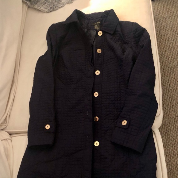 Tara Ryan navy quilted jacket. Gold buttons. 6 - Picture 1 of 7